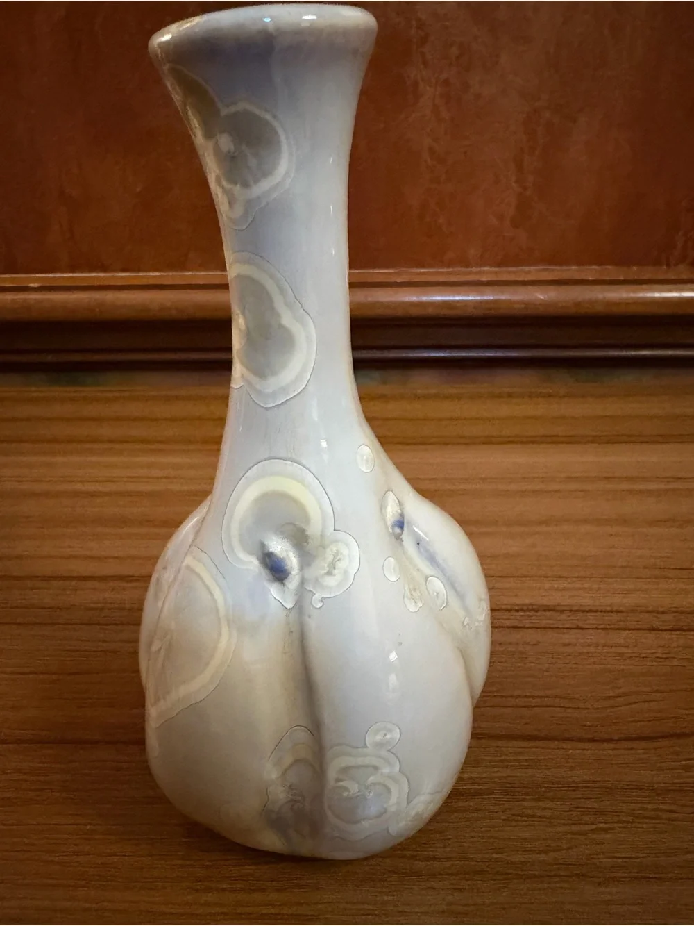 Vintage Crystalline Glaze Art Pottery Bud Vase Garlic Bulb Shape 7